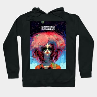 Attitude is Everything: Featuring a Hippie Girl or Young Hippie Woman on a Dark Background Hoodie